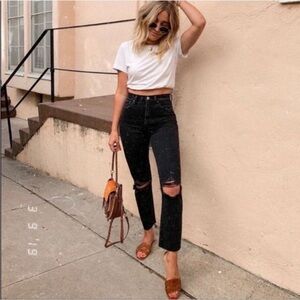 Abercrombie & Fitch Black High Rise Mom Jeans 27/4R